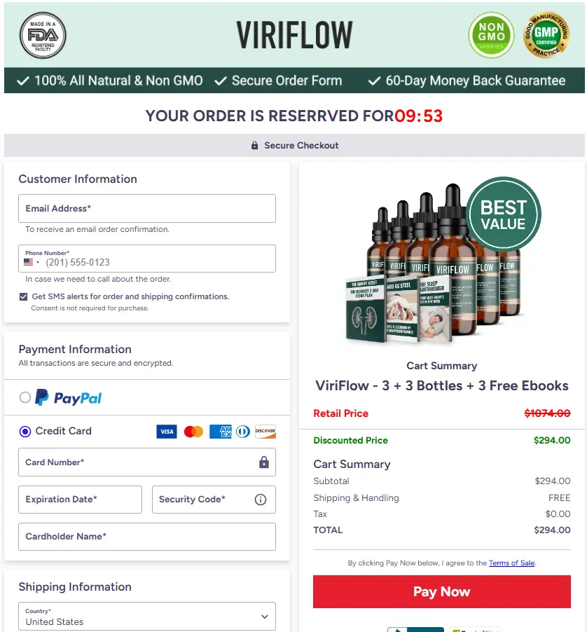 ViriFlow-Order-Page